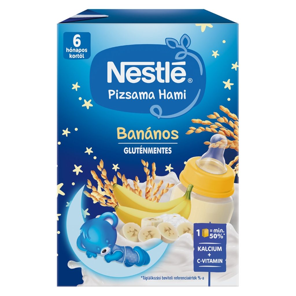 Nestlé Pizsama Hami UHT gluténmentes banános folyékony gabonás bébiétel 6 hó+ (400 ml)