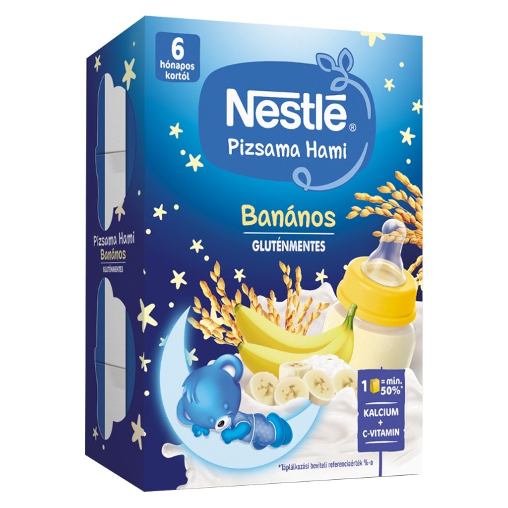 Nestlé Pizsama Hami UHT gluténmentes banános folyékony gabonás bébiétel 6 hó+ (400 ml)