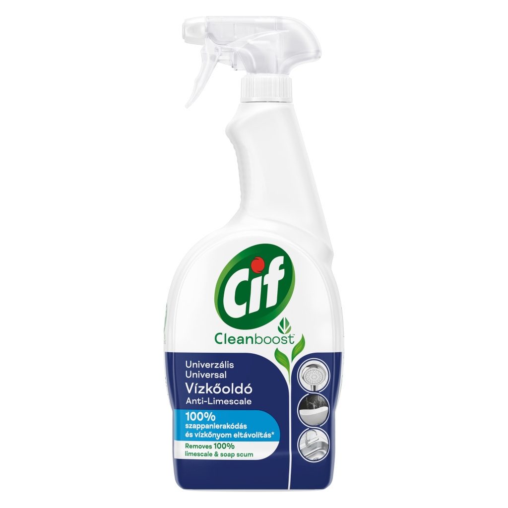 Cif Cleanboost Power&Shine fürdőszobai tisztító spray, vízkőfoltokra, szappanlerakódásra (750 ml)