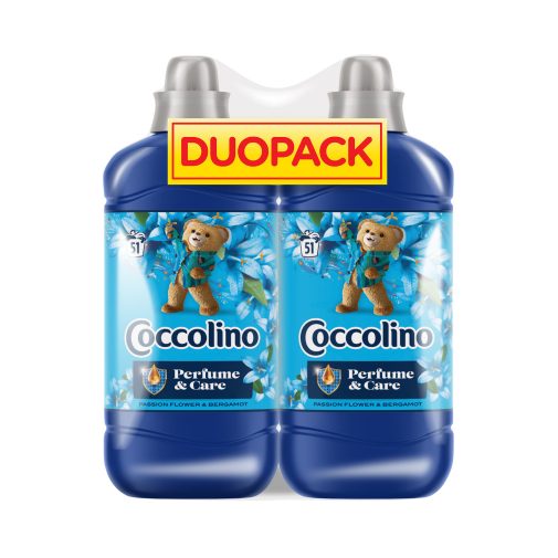 CSOMAGOLÁSSÉRÜLT - Coccolino Passion Flower&Bergamot öblítőkoncentrátum duopack 2x1275 ml (102 mosás)