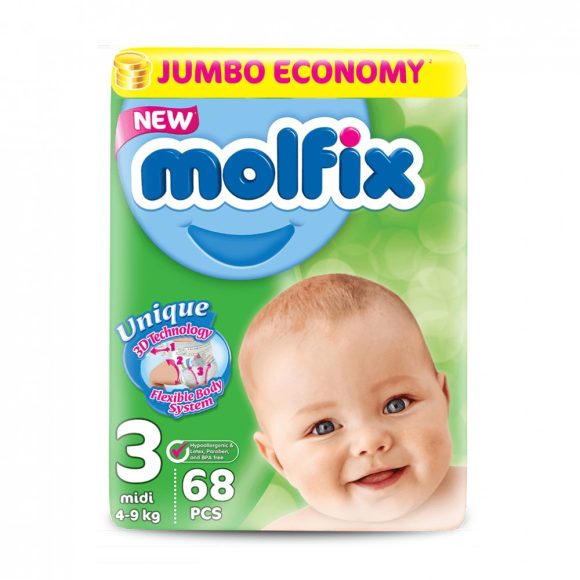 Molfix pelenka, Midi 3, 4-9 kg, 68 db