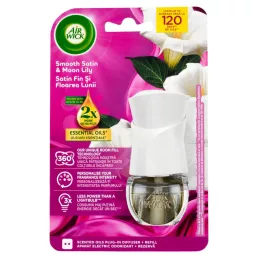   Air Wick elektromos légfrissítő készülék Bársonyos Szatén és Éji Liliom utántöltővel (19 ml)