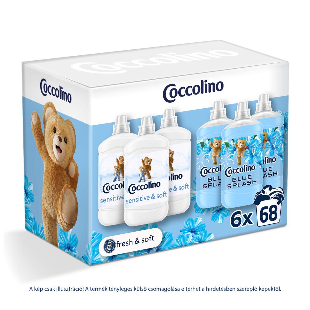 Coccolino Sensitive & Blue Splash öblítőválogatás (6x1700 ml)