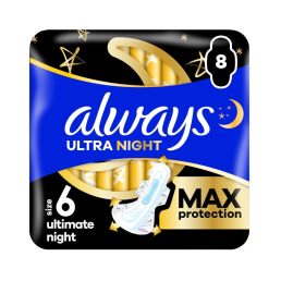   Always Ultra Ultimate Night egészségügyi betét, 6-os méret (8 db)