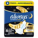 Always Ultra Ultimate Night egészségügyi betét, 6-os méret (8 db)