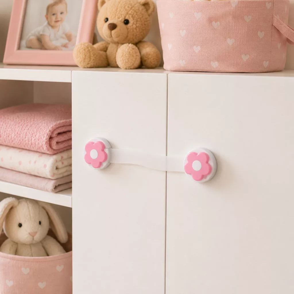 BabyBruin többfunkciós biztonsági zár, rózsaszín (7 colos)