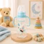 BabyBruin műanyag karcsúsított cumisüveg fogóval 240 ml (fiús)