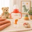 BabyBruin műanyag karcsúsított cumisüveg fogóval 240 ml (narancssárga)
