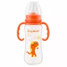 BabyBruin műanyag karcsúsított cumisüveg fogóval 240 ml (narancssárga)