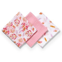 BabyOno bambusz textilpelenka - rózsa-levél (3 db)