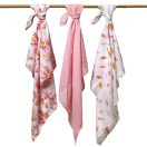 BabyOno bambusz textilpelenka - rózsa-levél (3 db)