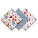 BabyOno textilpelenka - acélkék-állatkák (3 db)