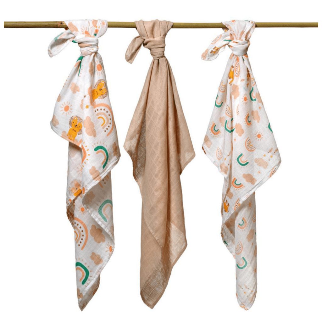 BabyOno textilpelenka - bézs-oroszlán (3 db)