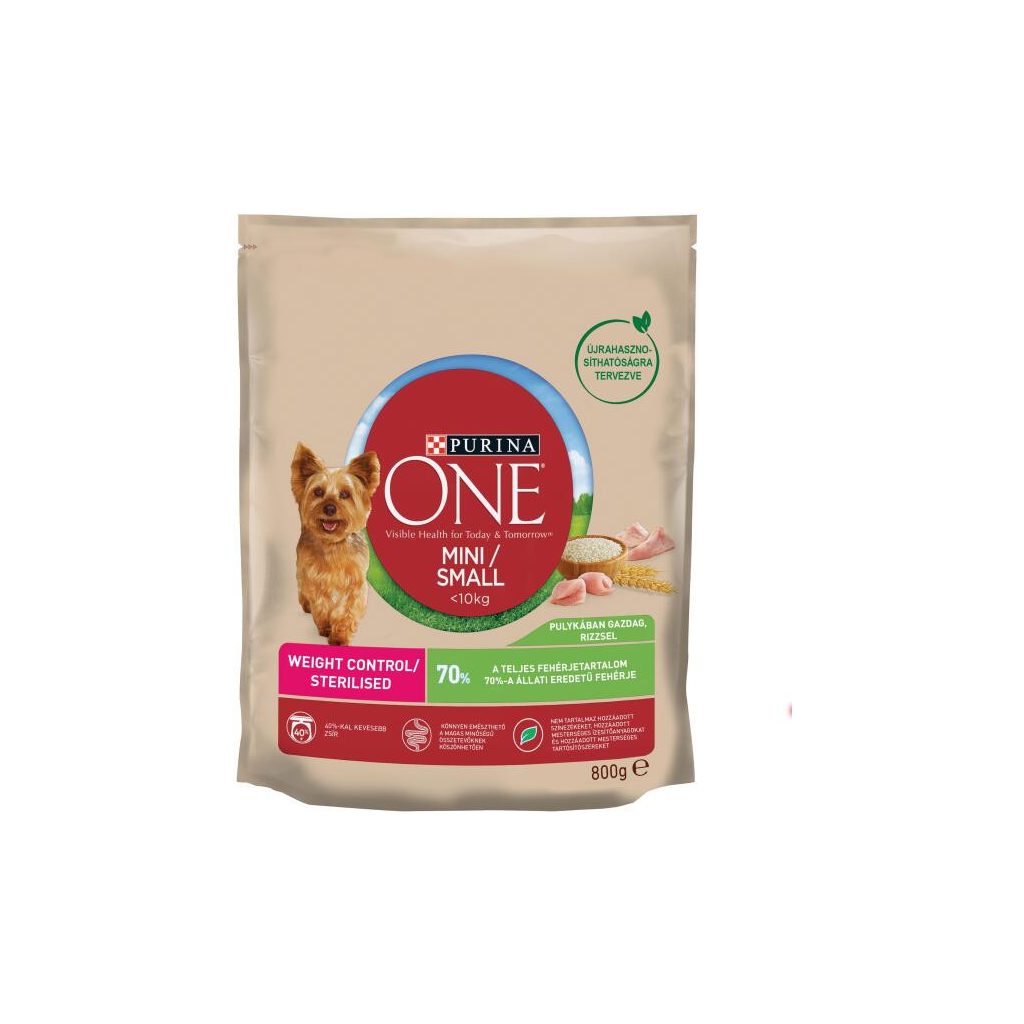 Purina One Mini Weight Control száraz kutyaeledel pulykával (800 g)