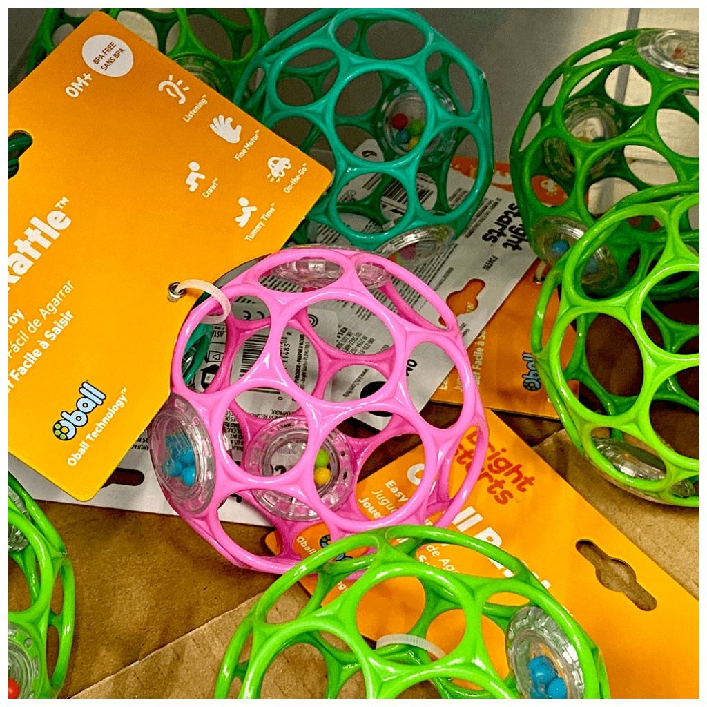 Oball csörgős játék 10 cm - türkizkék (0 hó+)