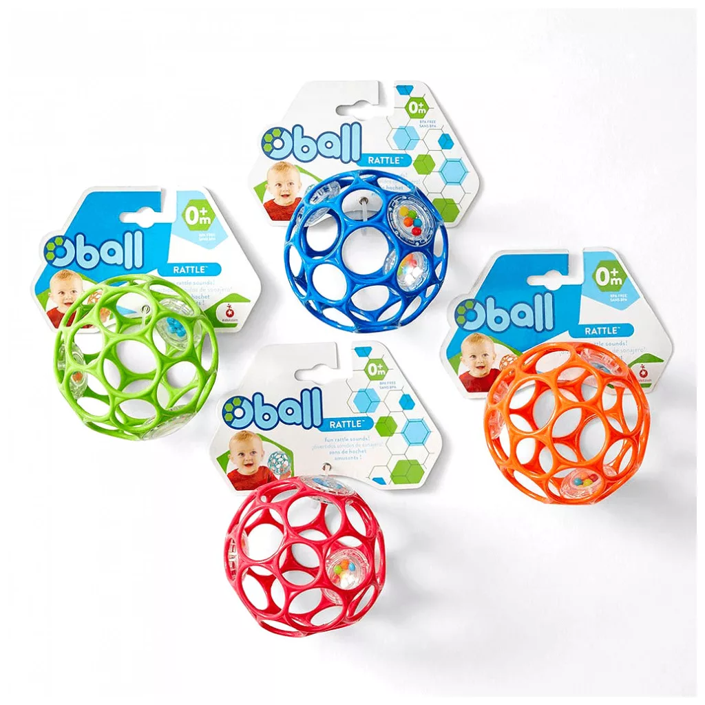 Oball csörgős játék 10 cm - zöld (0 hó+)