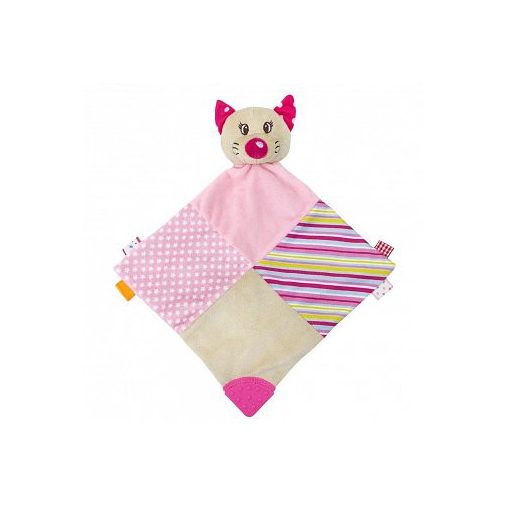 Baby Mix Plüss szundikendő, bézs pink cica