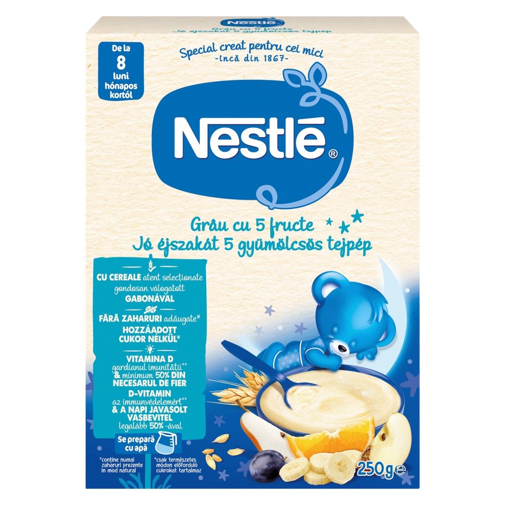 Nestlé Jó éjszakát 5 gyümölcsös tejpép 8 hó+ (250 g)