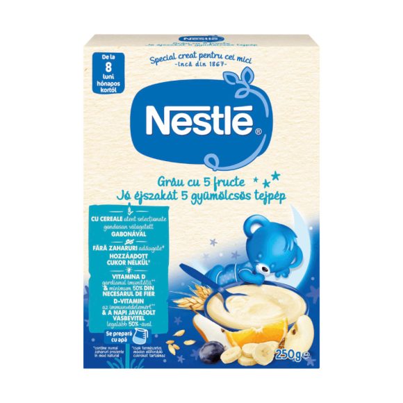 Nestlé Jó éjszakát 5 gyümölcsös tejpép 8 hó+ (250 g)
