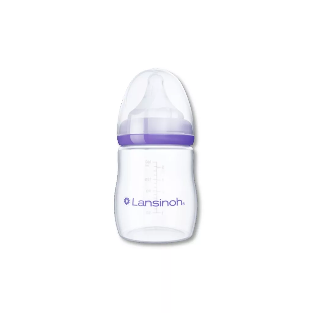 Lansinoh 2 fázisú kézi mellszívó + 160 ml cumisüveg szettben