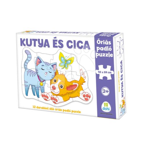 Kutya és cica óriás puzzle kicsiknek