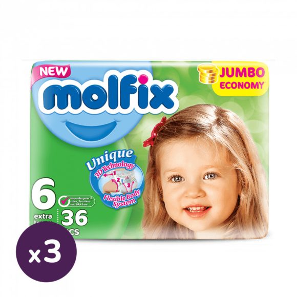 Molfix pelenka, XL 6, 15 kg+, HAVI PELENKACSOMAG 114 db