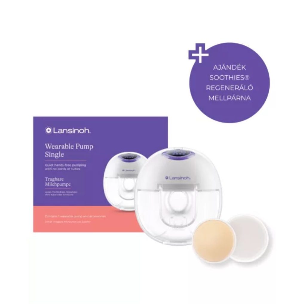 Lansinoh hordható mellszívó - 4 fázisú, egyes + Soothies® regeneráló mellpárna szett