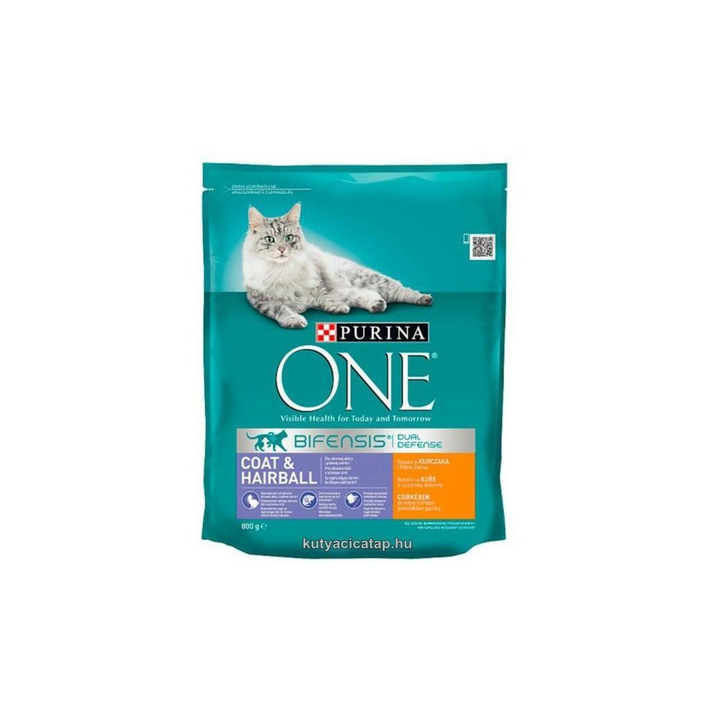 Purina One Coat & Hairball száraz macskaeledel csirkével (800 g)