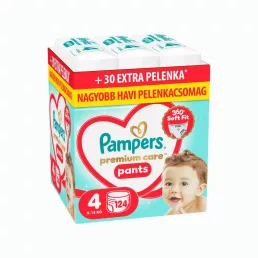   Pampers Premium Care Pants bugyipelenka 4, 9-15 kg, HAVI PELENKACSOMAG 124 db