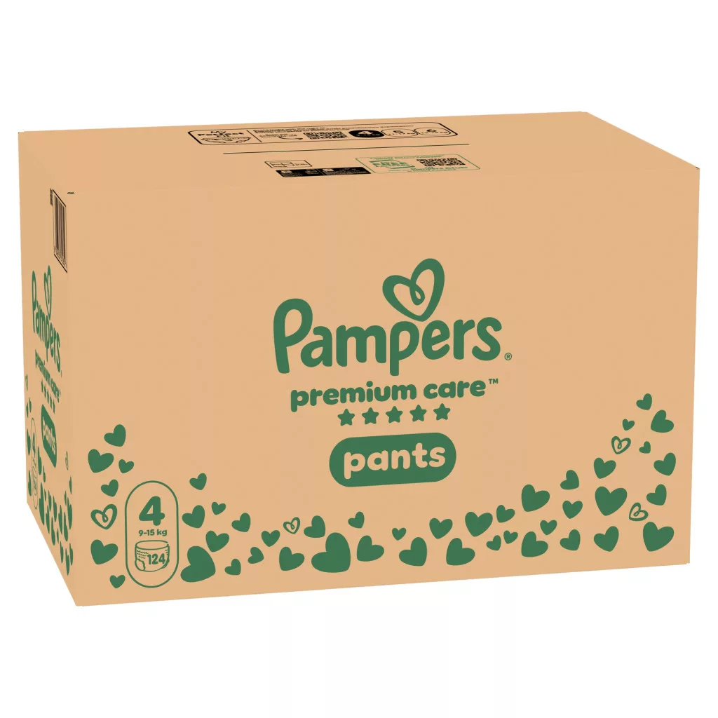 Pampers Premium Care Pants bugyipelenka 4, 9-15 kg, HAVI PELENKACSOMAG 124 db