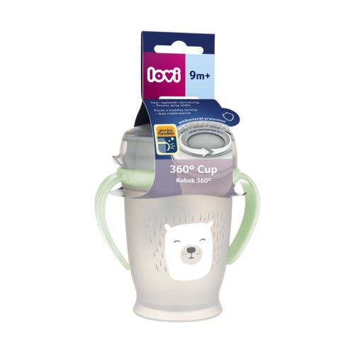 LOVI Drink Master 360° itatópohár, 250 ml (9 hó+) - Buddy Bear