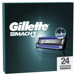  Gillette Mach3 Borotvabetétek Férfi Borotvához (24 db) + AJÁNDÉK Kulacs