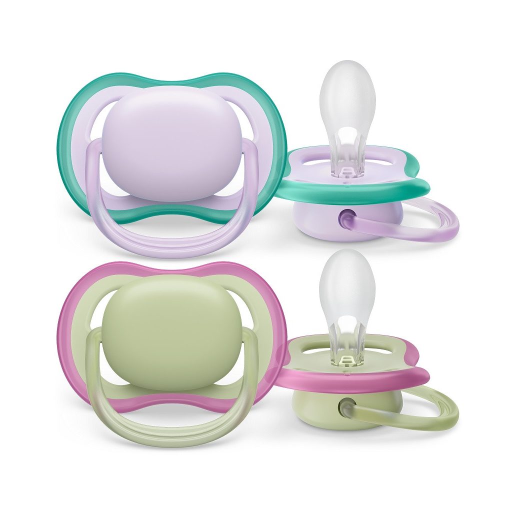 Philips Avent SCF085/24 Játszócumi Ultra air neutral 0-6hó lányos 2db (lila-zöld)