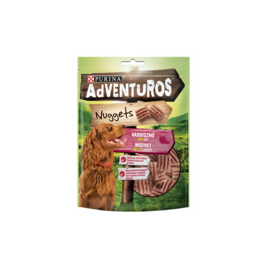 Purina Adventuros Nuggets jutalomfalat kutyáknak vaddisznó, vad ízű (90 g)