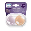 Philips Avent SCF091/33 Játszócumi Ultrasoft Premium neutral 6-18hó 2 db (narancs-lila)