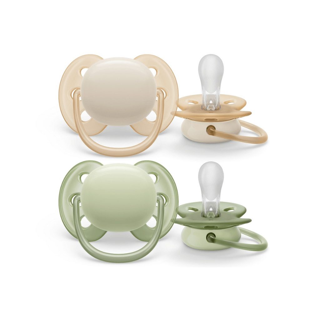 Philips Avent SCF091/05 Játszócumi Ultrasoft Premium neutral 0-6hó 2 db (zöld-barna)
