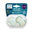 Philips AVENT SCF376/18 Ultra air játszócumi éjszakai 0-6hó, fiús (2 db)