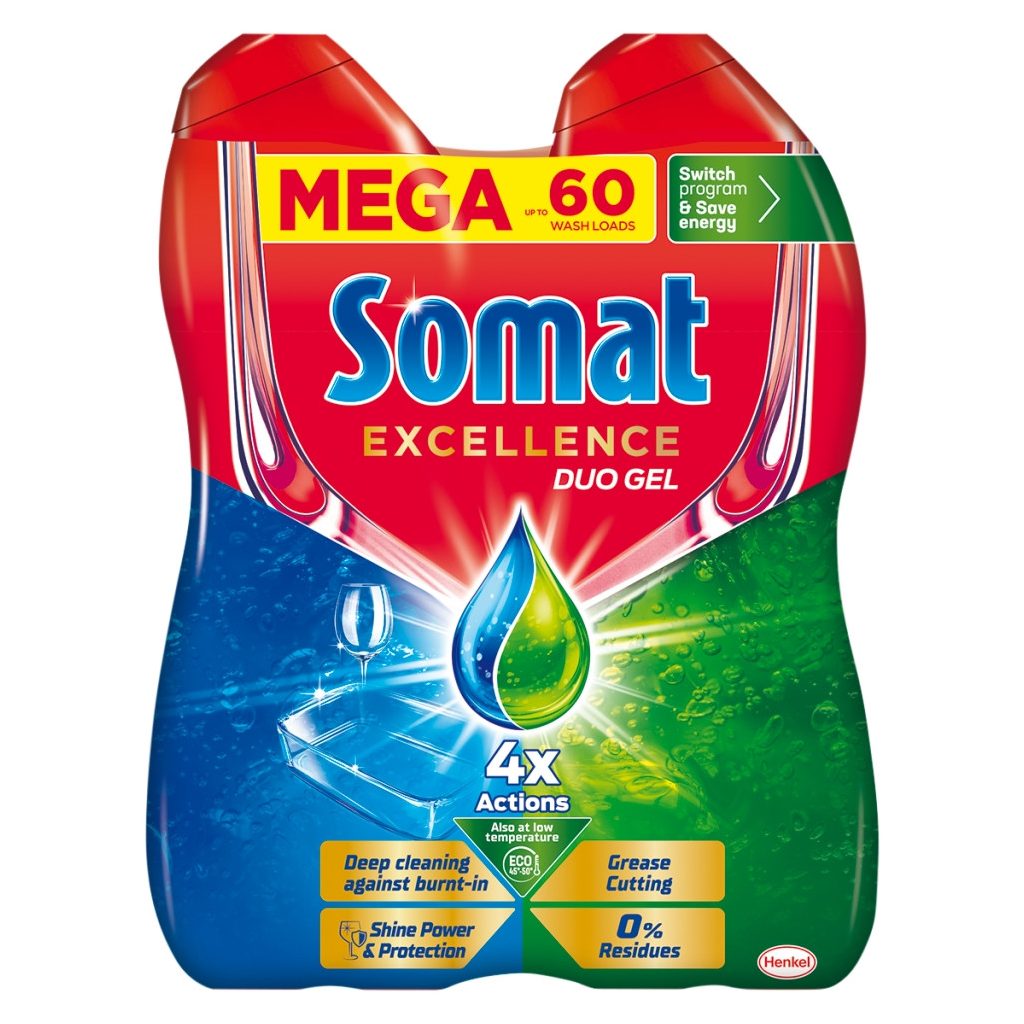 Somat Excellence DuoGel Grease Cutting mosogatógél 2x540ml (60 mosogatás)