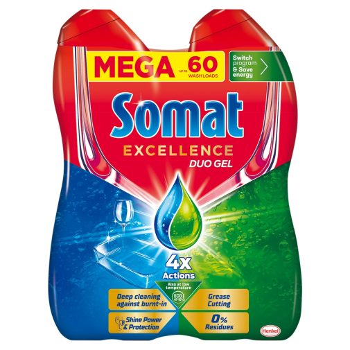 Somat Excellence DuoGel Grease Cutting mosogatógél 2x540ml (60 mosogatás)