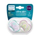 Philips AVENT SCF085/59 Ultra air játszócumi mintás 0-6hó lányos, 2 db (szivárvány)