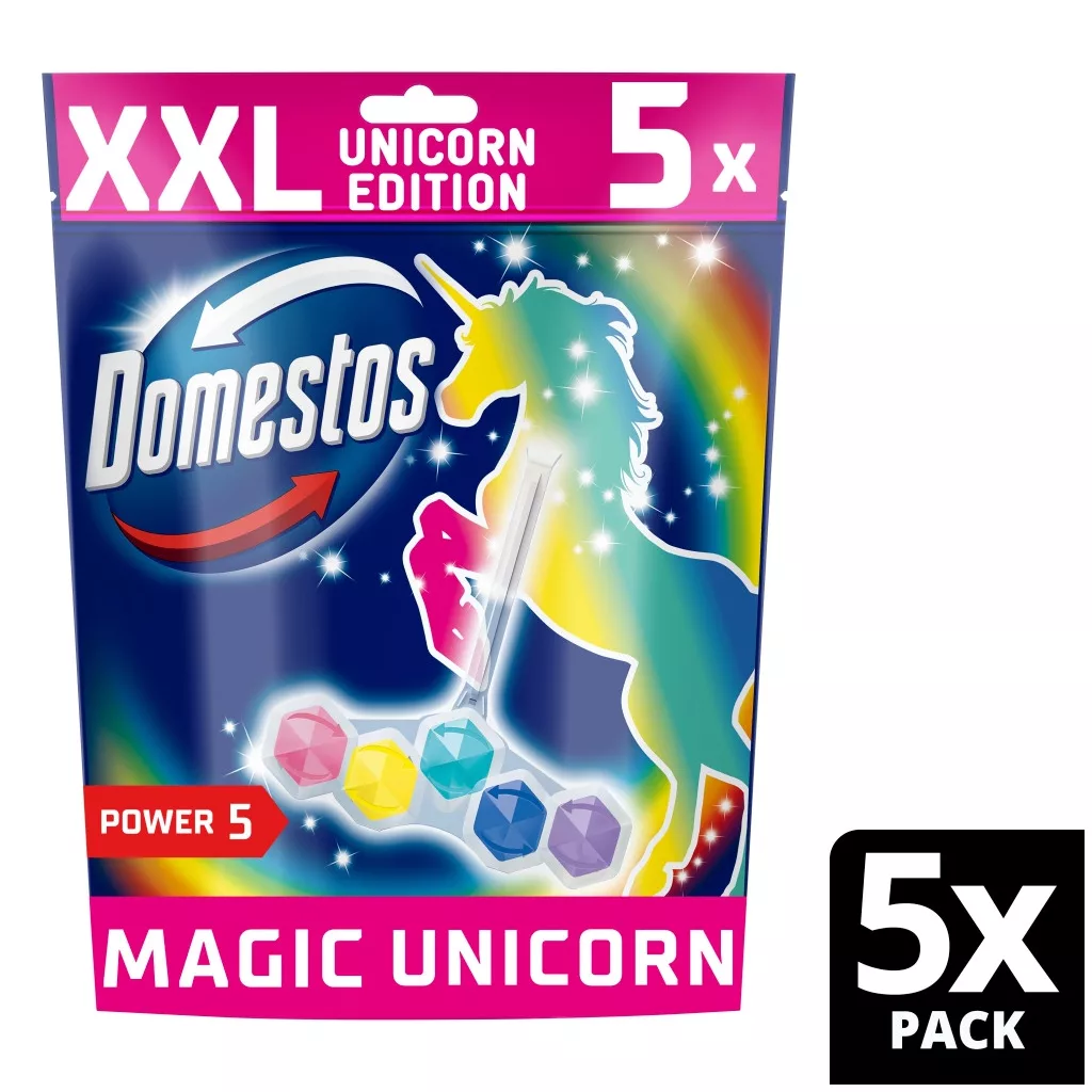 Domestos Power5 WC frissítő blokk, Magic Unicorn (5x50 g)