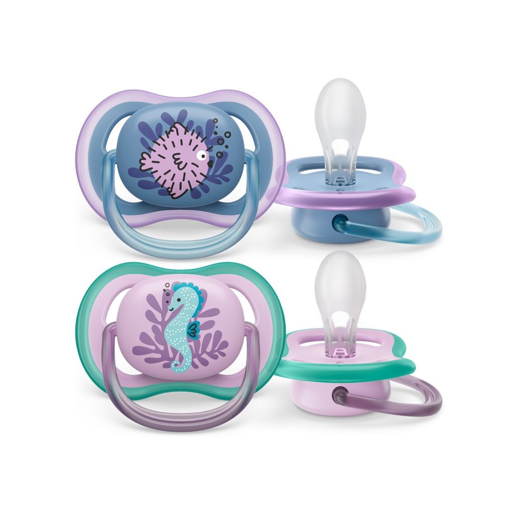 Philips AVENT SCF085/61 Ultra air játszócumi mintás 6-18hó lányos, 2 db (tenger)