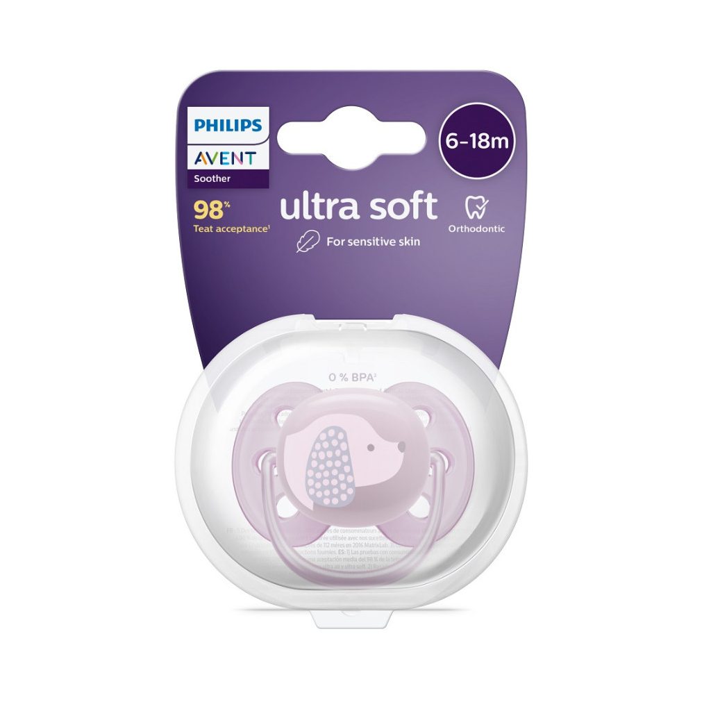 Philips AVENT SCF092/05 Ultrasoft Premium játszócumi 6-18hó, 1 db (lila)