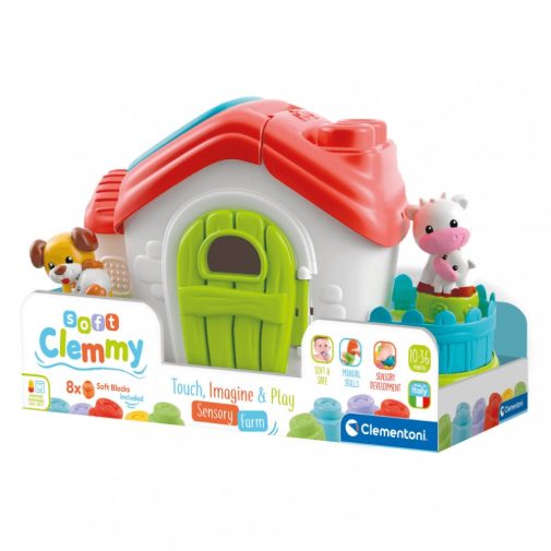 Clementoni Clemmy Sensory Farm érzékfejlesztő játékszett 8 db építőkockával