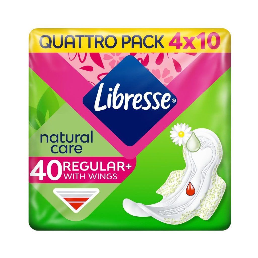 Libresse Regular+ Natural Care szárnyas egészségügyi betét (40 db)