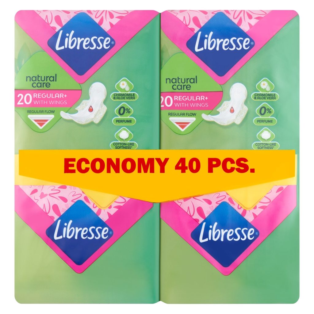 Libresse Regular+ Natural Care szárnyas egészségügyi betét (40 db)