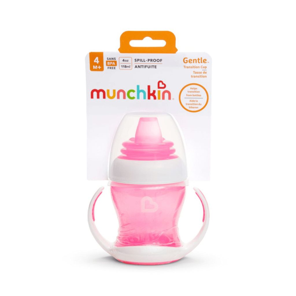 Munchkin tanulópohár fogókarral, 118 ml (rózsaszín)