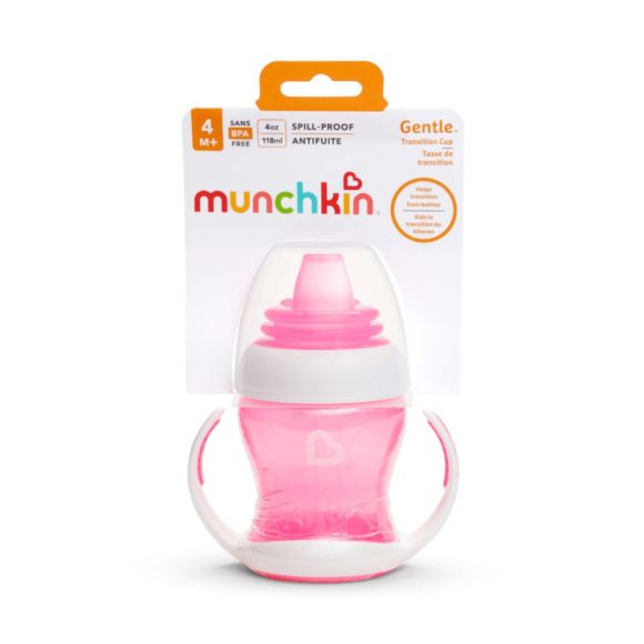 Munchkin tanulópohár fogókarral, 118 ml (rózsaszín)