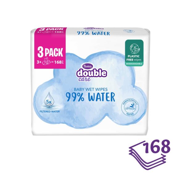 Violeta popsitörlő 3 PACK - water care 99%-os víztartalommal (3x56 db)