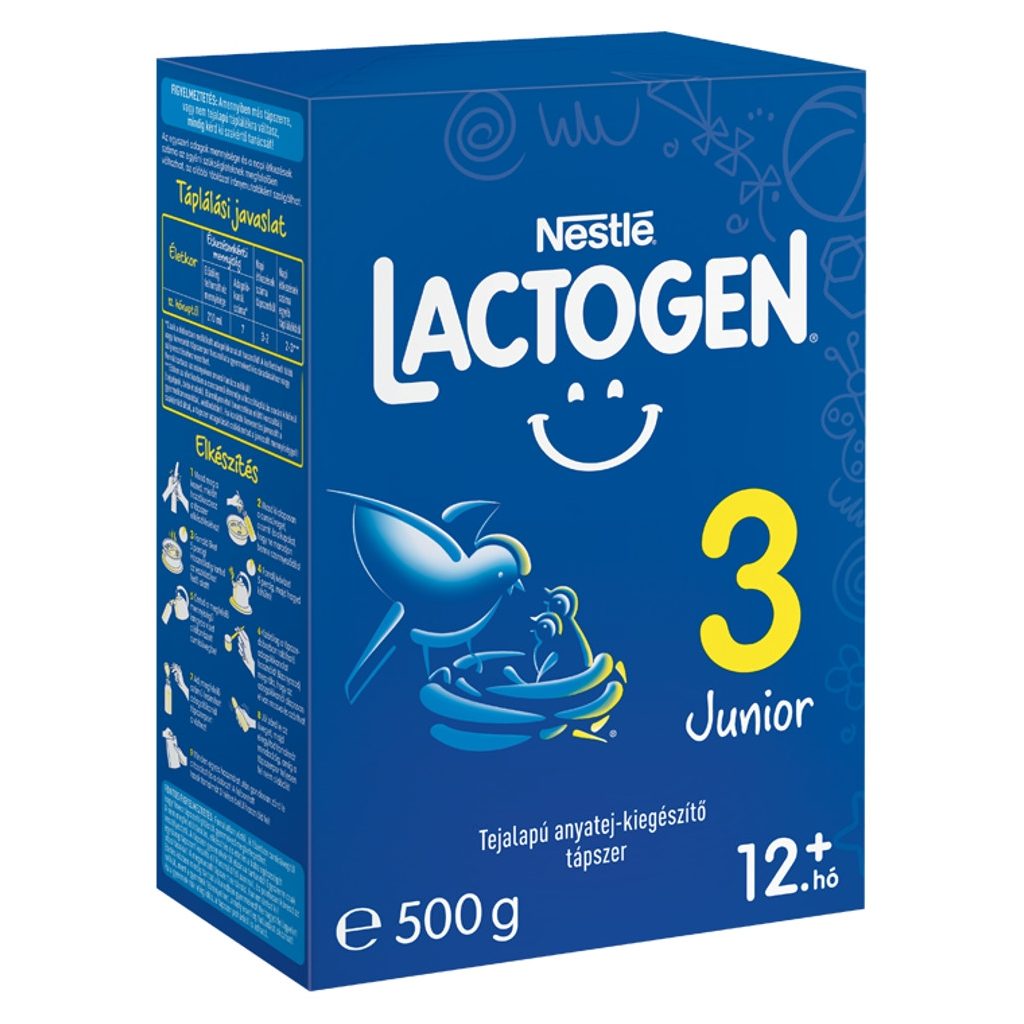 Nestlé Lactogen 3 Junior tejalapú anyatej-kiegészítő tápszer 12 hó+ (500 g)